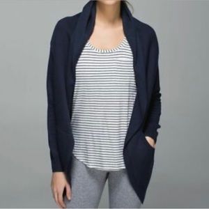 SOLD! Lululemon Cabin Yogi Wrap Cardigan size 4 navy blue